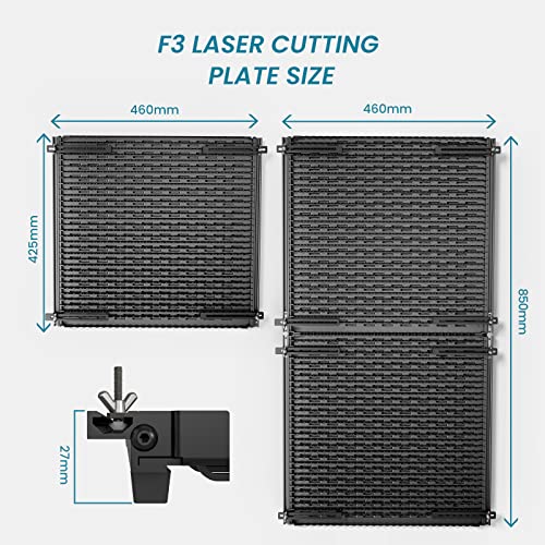 F3 Laser Cutting Thicken Honeycomb Worktable, 18.11x16.73x1.06 inch, All Metal Structure,Fast Heat Dissipation,for ATOMSTACK/xtool/ortur Laser aliencell
