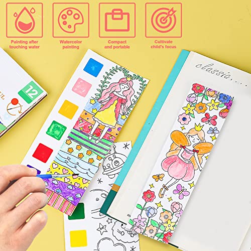 5 Pack Pocket Watercolor Painting Book Set, Watercolor Paint Book, Travel Pocket Watercolor Kit, Pocket Hand Book Stocking Goodie Bag Stuffer Gifts VERENIX