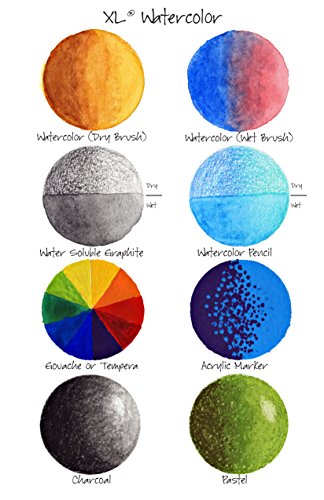 3 Pack Canson XL Series Watercolor Paper Pad 9" x 12" Bundle with Try Me Watercolor Paintbrush Set- Cold Press 140lb 300gsm Includes (3) 30 Sheet Jerry's Artarama