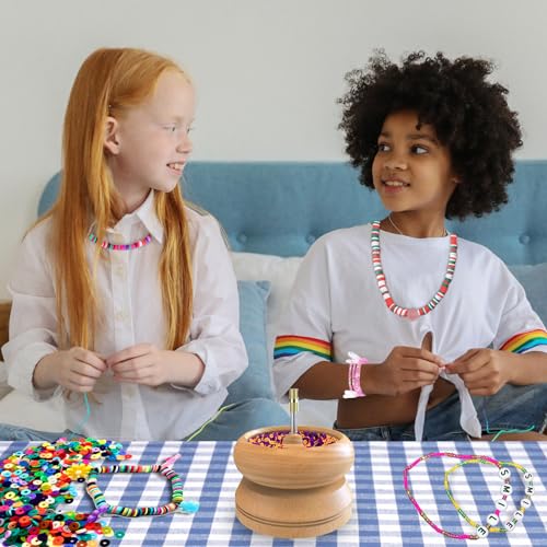 DAFENCHI Bead Spinner Bowl with 5 Beading Needles, Spin Beading Bowl for Jewelry Making, Waist Bead Spinner with Seed Bead Kit, Stringing Bead Loader DAFENCHI