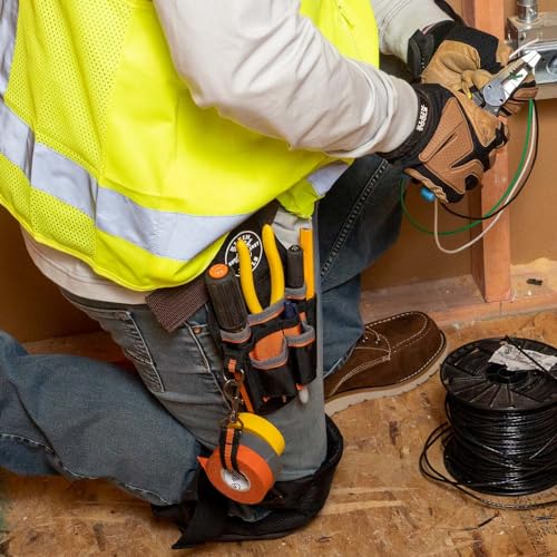 Klein Tools 5240 Tool Pouch, Tradesman Pro Maintenance Tool Pouch with 9 Pockets, Tape Thong, 2-Inch Tunnel Loop, Great Electrician Holster Klein Tools