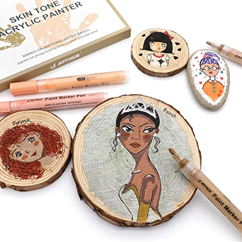 YOOHO Skin Tone Acrylic Paint Pens, Paint Markers for Wood,Glass,Fabric,Rocks Painting Paint Pens (2mm skin tone) YOOHO