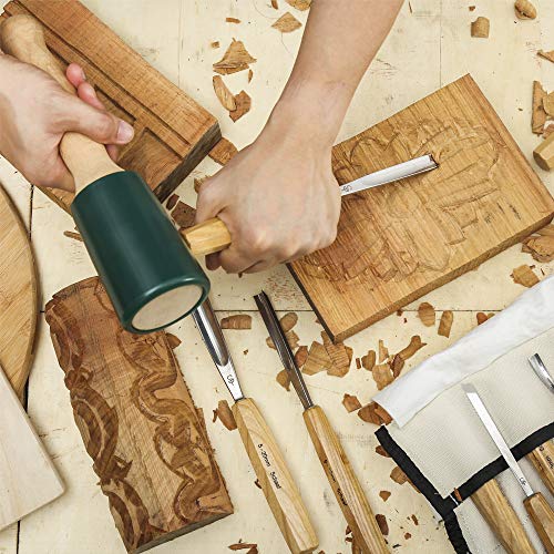 12pc Carving Set and 12oz Carving Mallet Starter Bundle Schaaf Wood Carving Tools