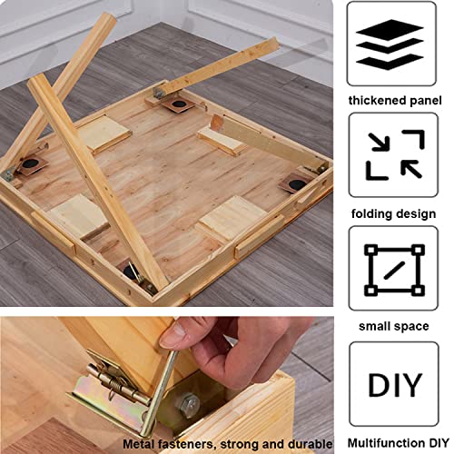 GSANEI Mahjong Folding Table with Drawers,Wood Square 4 Player Domino Card Game Table with Green Felt and Cup Holders for Table, Board Game, Camping GSANEI