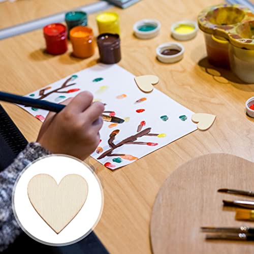 MAGICLULU 100pcs 20mm Unfinished Wood Heart Slices Mini Wood Heart Cutouts Blank Wooden Hearts Shapes Ornaments for DIY Craft MAGICLULU