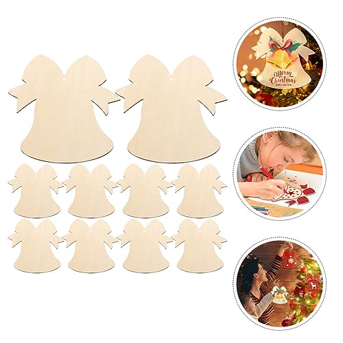 VOSAREA 10pcs Toy Unfinished Wooden Chips Delicate Xmas Pendant Xmas Drawing Pendants Unpainted Xmas Pendants Christmas Wooden Ornaments Unfinished VOSAREA
