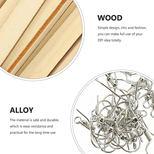 Sewroro Blank Wood Earrings Wooden Rectangle Charms Unfinished Wooden Earring Set for Jewelry Earring Making Sewroro