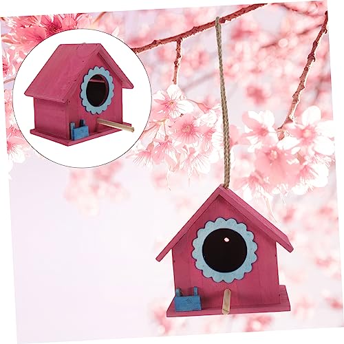 Kisangel Wooden Bird House Bird Nest Craft Bird House Unfinished Birdhouses Mini Bird Wood Bird Cage House Wooden Bird Nest Hanging Bird House Wood Kisangel