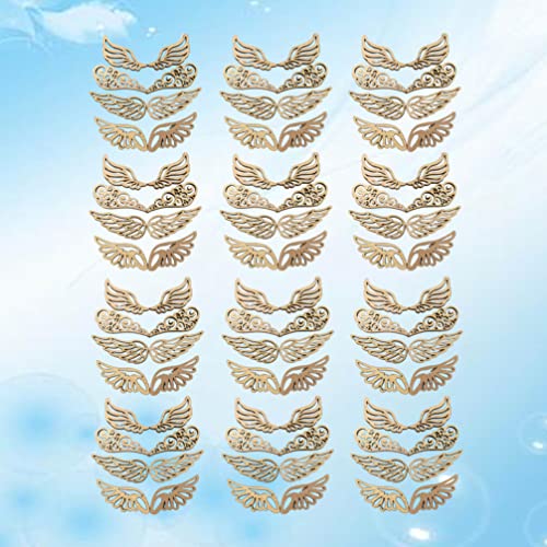 Abaodam 80pcs Angel Wing Unfinished Wooden Cutout DIY Craft Accessories for Birthday Wedding Home Decoration Abaodam