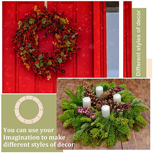 6 Pcs Wooden Wreath Frames for Crafts Wood Wreath Form 8 Inch 10 Inch 12 Inch Wooden Floral Craft Rings Wood Wreath Base for DIY Christmas Wreath SEEWEY
