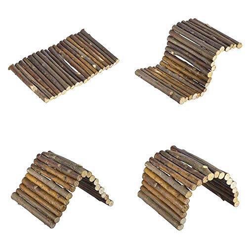 PINVNBY Guinea Pig Wooden Ladder Bridge Rabbits Hideout, House, Tunnel, Rodents Chew Toys for Bunny, Chinchillas, Hedgehogs, Ferrets, Rat and Small PINVNBY