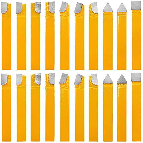 PNBO 20 pc 3/8"Carbide Tip Tipped Cutter Tool Bit Cutting Set For Metal Lathe Tooling. PNBO