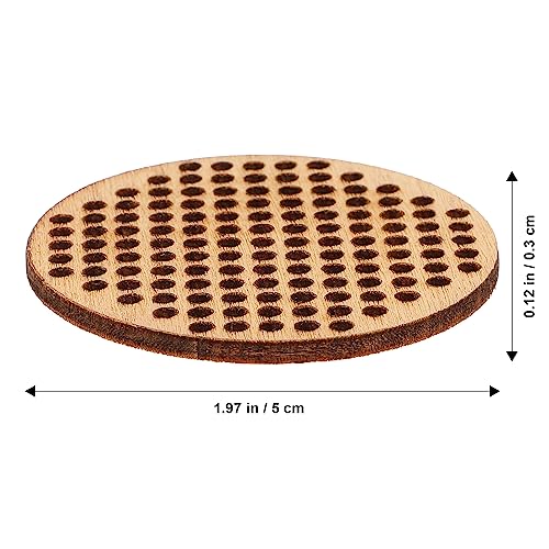 Amosfun 20pcs Wooden Hanging Circle Wooden Cross Stitch Plate Mini Embroidery Template for DIY Crafts Wedding Christmas Hanging Decor Amosfun