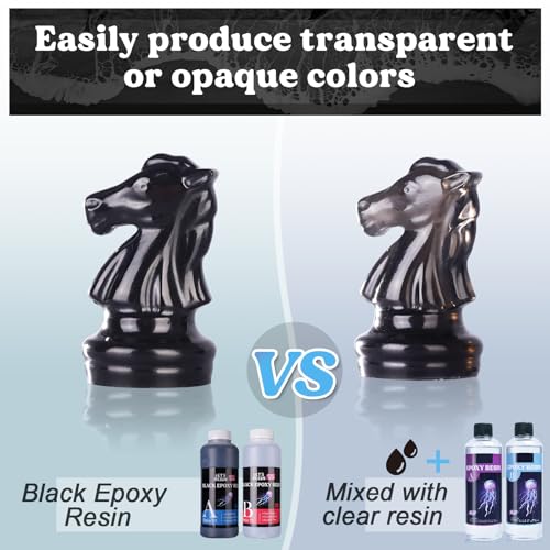 LET'S RESIN EPOXY RESIN Black Resin Epoxy,44OZ Bubble Free & High-Gloss Epoxy Resin Kit,Self Leveling Resin and Hardener for Art Crafts,Jewelry LET'S RESIN EPOXY RESIN
