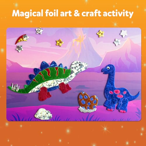 Skillmatics Art & Craft Activity - Foil Fun Dinosaurs, No Mess Art for Kids, Craft Kits & Supplies, DIY Creative Activity, Gifts for Boys & Girls Skillmatics