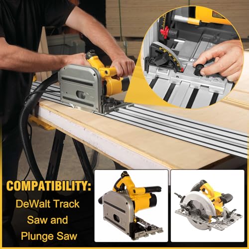 Fengind 110" Track Saw Guide Rail for DeWalt Track Saws, 55" x 2 Guide Rail with Connector Replace DeWalt DWS5020 Guide Rail, Perfect for DeWalt Fengind