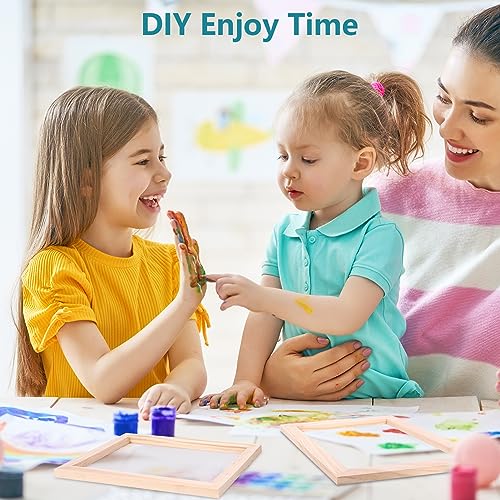 Caydo 18 Pieces Paper Making Kit Includes A5, A6 Size Wooden Mold and Deckle, Absorbent Paper, Pulp, Sponge, Paints, Confetti and Instructions for Caydo