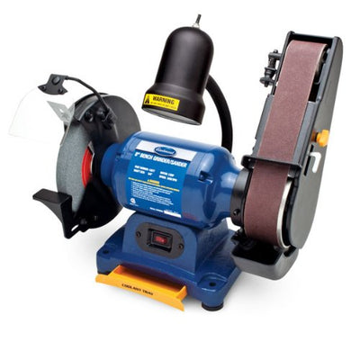 Eastwood 1/2 Hp Belt Sander 8In Combination Bench Grinder | Sharpener Linisher Electric Sanding Grinding Machine With Aluminum Oxide Grinding Wheel &