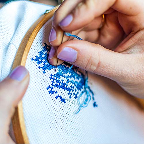 Similane Embroidery Kit 215 Pcs,100 Colors Threads,5 Pcs Embroidery Hoops,3 Pcs Aida Cloth,40 Sewing Pins,Cross Stitch Tools and Embroidery Starter Similane