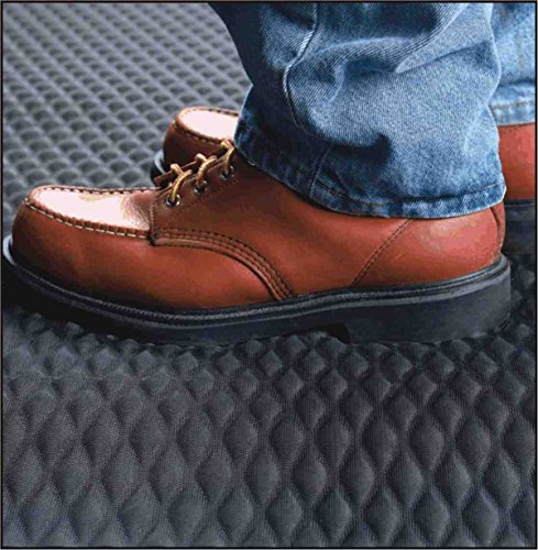 American Floor Mats Hog Heaven Premium 7/8" Black & Yellow Border 3' x 5' Nitrile Backed Anti-Fatigue Comfort Mat American Floor Mats