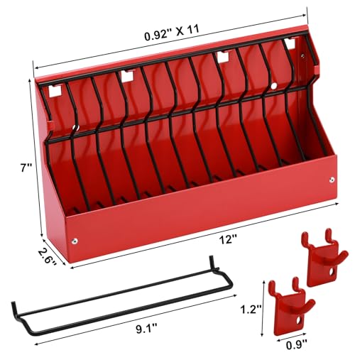 Mayouko 11 Slots Pliers Rack Organizer Holder, For Standard & Wide Pliers, All Steel, Fits in Toolbox Drawer, Chest, Pegboard, Tilt Feature, 11 Slots Mayouko