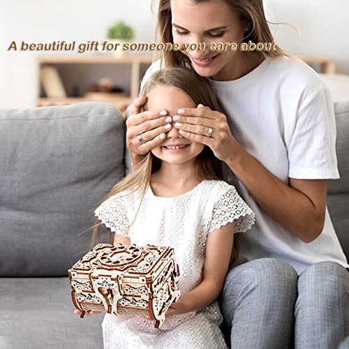 Varbertos Antique 3D Wooden Mechanical Treasure Box Puzzle for Adults and Teens varbertos