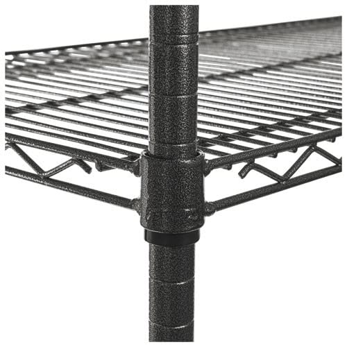 Alera Complete Wire Shelving Unit w/Caster, 48" x 18" x 72", Black Anthracite Alera