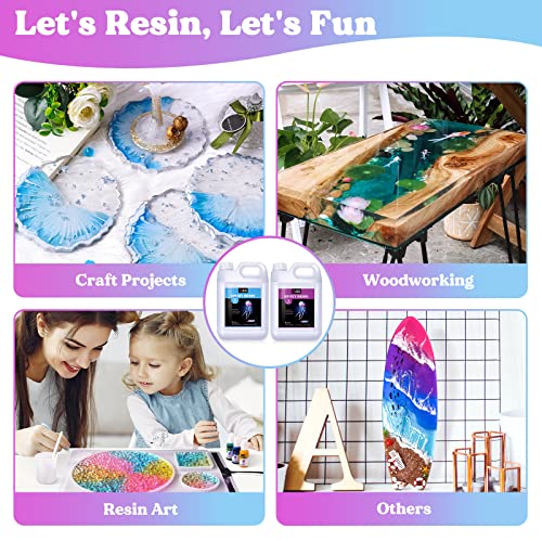 LET'S RESIN Resin Epoxy Kit, 1.5 Gallon Bubble Free & Crystal Clear Epoxy Resin Supplies with Measuring Cups,Stir Stick,Gloves,Resin and Hardener for LET'S RESIN