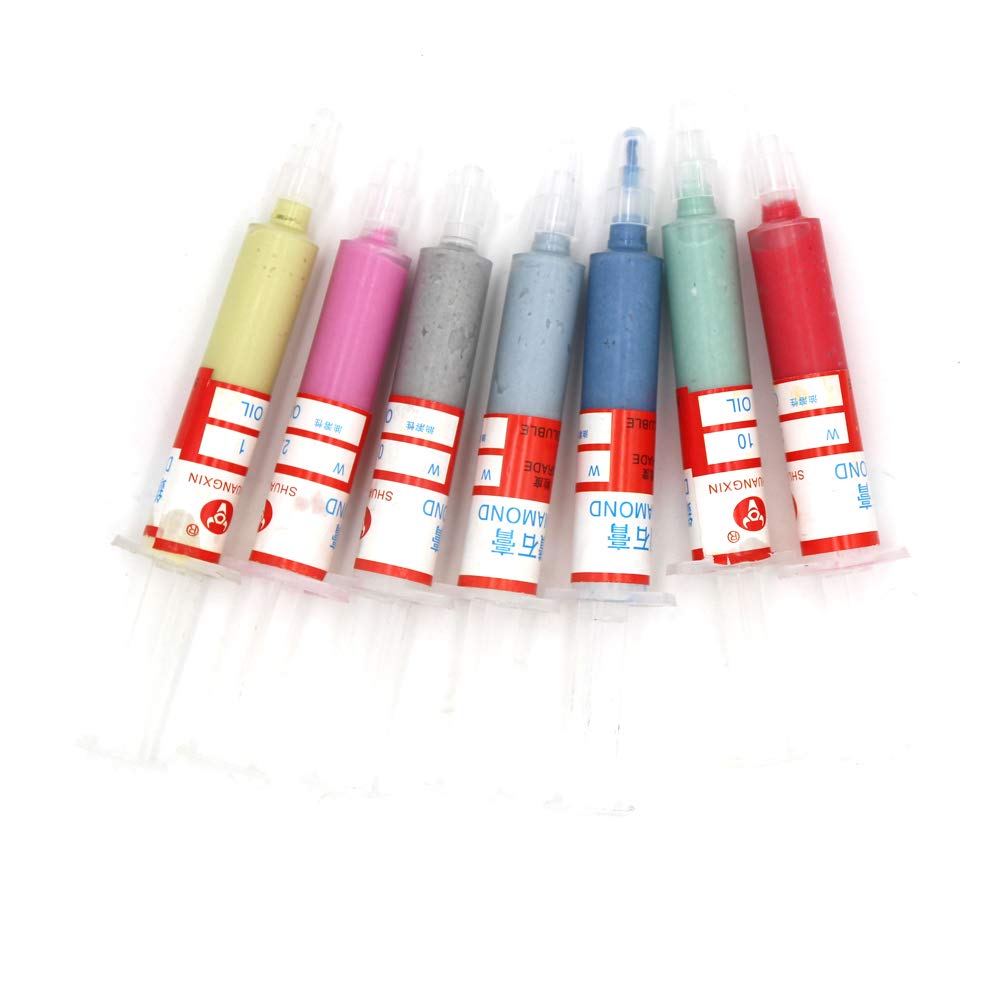 Preamer 7pcs 5 Gram Diamond Abrasive Paste Needle Tube Grinding Polishing Lapping Compound for Fine to Final Polishing for Jewelry, Metal, Ring, Preamer