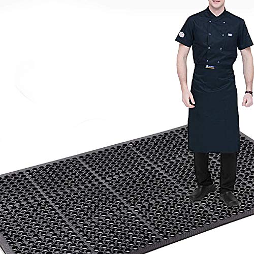 MYOYAY 83"x 36" Commercial Anti-Fatigue Drainage Rubber Mat Roll Non-Slip Rubber Drainage Mat Heavy Duty Commercial Restaurant Bar Rubber Floor Mat MYOYAY