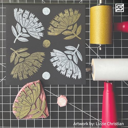 Speedball Water-Soluble Block Printing Ink Starter Set, 6 Bold Colors with Satin Finish, 1.25-Ounce Tubes Speedball