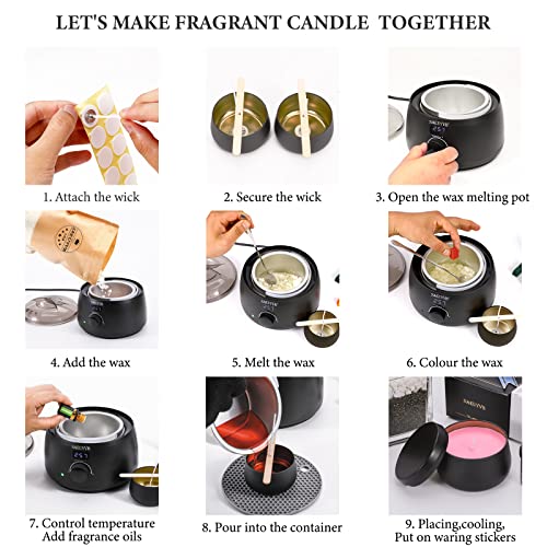 SAEUYVB Candle Making Kit for Adults with Hot Plate, DIY Starter Soy Candle Making Supplies/Kit - Perfect as Home Decorations(Black) SAEUYVB