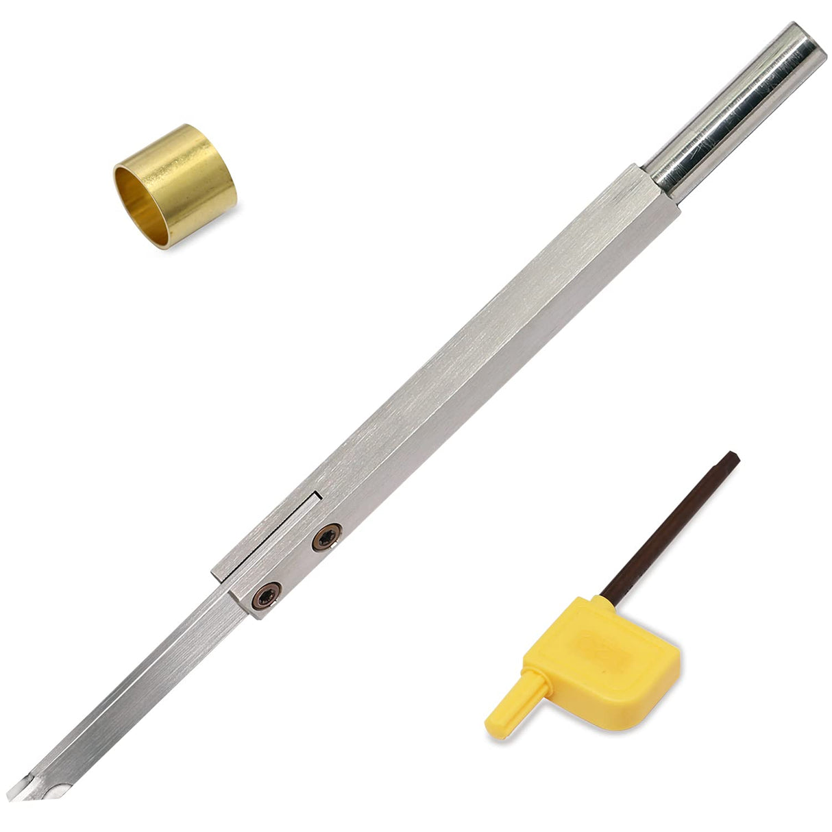 Parting Woodturning Lathe Carbide Tipped Grooving Tool with 2pcs Carbide Inserts and Copper Hoop Dirtech