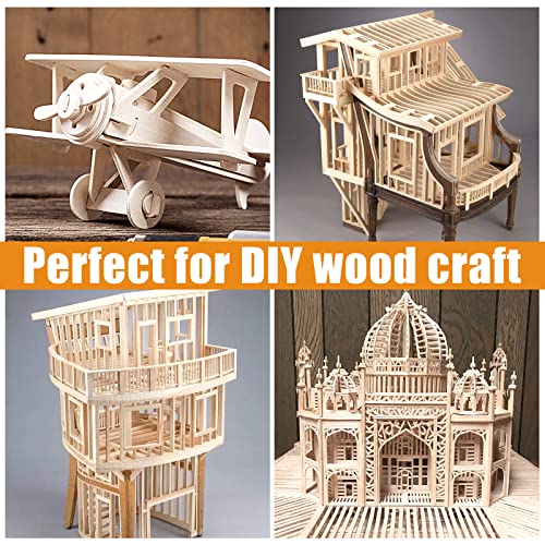 250Pcs Balsa Wood Sticks, Square Wooden Dowels 1/8, 4/25, 3/16, 1/4 x 10 Inch, Hardwood Square Dowels Unfinished Wooden Strips for DIY Molding Crafts ZAUGONTW