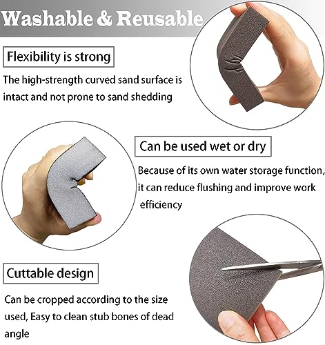 12 Pack Sanding Sponge,Sackorange Coarse/Medium/Fine/Superfine 6 Different Specifications Sanding Blocks Assortment,Washable and Reusable SACKORANGE