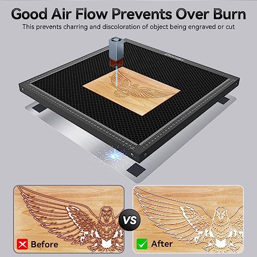 Dofiki Honeycomb Laser Bed 500mm x 500mm Steel Honeycomb Working Table for Most Laser Engraver, Magnetic Honeycomb Cutting Tray with Metal Base, Dofiki