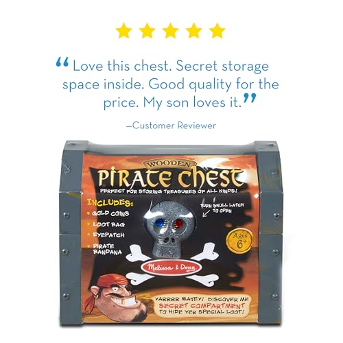 Melissa & Doug Wooden Pirate Chest Pretend Play Set Melissa & Doug