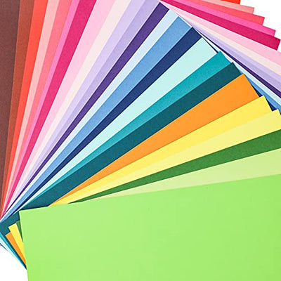 Livholic 96 Sheets Spectrum Colored Paper Assorted Color 120-250GSM Corlorful Cardstock Paper for DIY Crafts Scrapbooking Background Layers, Kids