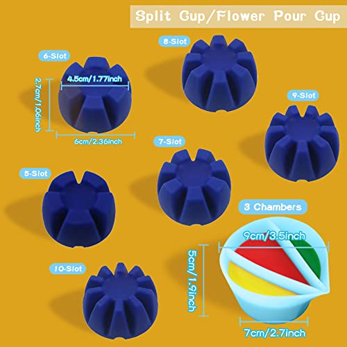 6Pcs/Set Flower Pour Cups Silicone Split Cup for Paint Pouring Acrylic Pouring Flower Strainers Fluid Art Pour DIY Resin Molds for Making Painting Kunyeah