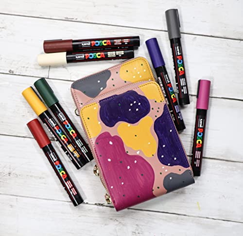 Posca PC-5M Water Based Permanent Marker Paint Pens. Premium Medium Tip for Arts and Crafts. Multi-surface Use On Wood, Metal, Paper, Cardboard, Posca