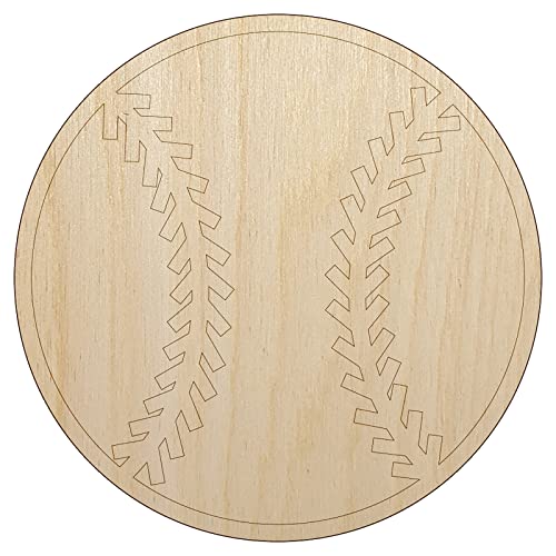 Baseball Softball Unfinished Wood Shape Piece Cutout for DIY Craft Projects - 1/8 Inch Thick - 6.25 Inch Size Sniggle Sloth