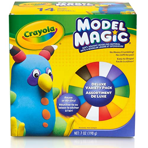 Crayola Model Magic Deluxe Variety Pack Kids Modeling Clay Alternative, Assorted Colors, (14 Pack), 7 oz Crayola