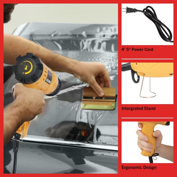 Heat Gun - Dual Temperature Heating Gun with 122-1112°F Range, Overload Protector, and 4 Nozzles for Crafts, Shrink Tube or Paint Removal by Stalwart Stalwart