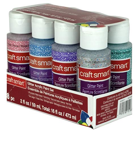 Glitter Acrylic Paint Set by Craft Smart 8 pcs Craftsmart