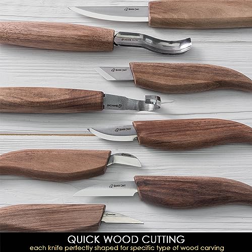 BeaverCraft Deluxe Wood Carving Kit S18X - Wood Carving Knife Set - Spoon Carving Tools Set - Whittling Knives Kit - Woodworking Kit Wood Carving BeaverCraft