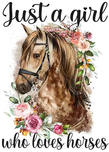 FOXKISS Horse Diamond Art Painting Kits for Adults - Full Drill Diamond Dots Paintings for Beginners, Round 5D Paint with Diamonds Pictures Gem Art FOXKISS