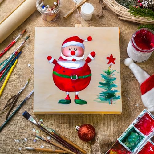 Unfinished 8x8 Wood Canvas for Arts and Crafts, Framed Flat Cradle Panel Boards for Painting Supplies (6 Pack) Juvale