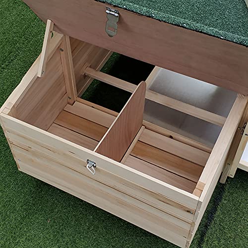 PawHut 77" Wooden Chicken Coop with Nesting Box, Cute Outdoor Hen House with Removable Tray, Ramp Run, for Garden Backyard, Natural PawHut