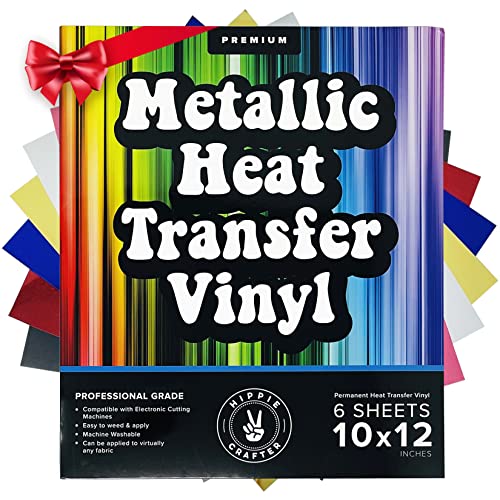Metallic Vinyl Heat Transfer Vinyl Gold Vinyl Sheets Pink Chrome Silver Metalic Permanent Metallic Vinyl Foil Adhesive Vinyl Metallic HTV Pack Foil HIPPIE CRAFTER