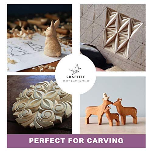 Basswood Carving Blocks Large 4x4x2 inch Wood Blanks DIY Wood Signs for Crafts by Craftiff Craftiff